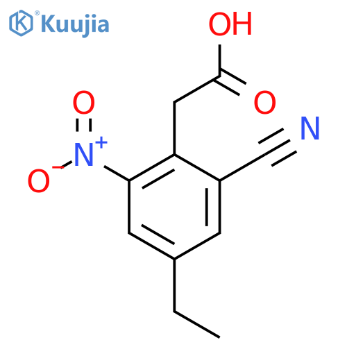2-Cyano-4-ethyl-6-nitrophenylacetic acid structure