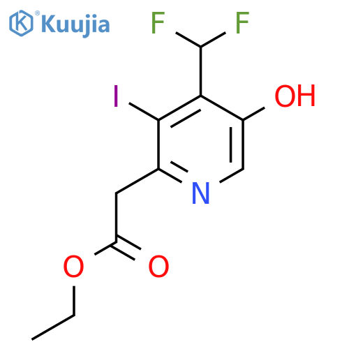 Ethyl 4-(difluoromethyl)-5-hydroxy-3-iodopyridine-2-acetate structure