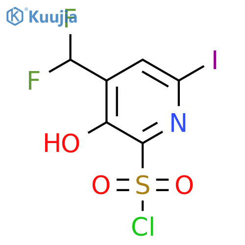 4-(Difluoromethyl)-3-hydroxy-6-iodopyridine-2-sulfonyl chloride structure