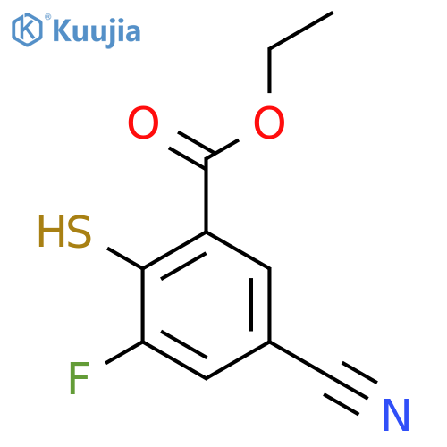 Ethyl 5-cyano-3-fluoro-2-mercaptobenzoate structure