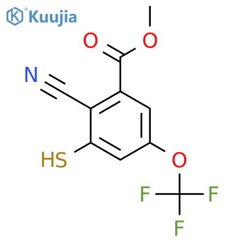 Methyl 2-cyano-3-mercapto-5-(trifluoromethoxy)benzoate structure