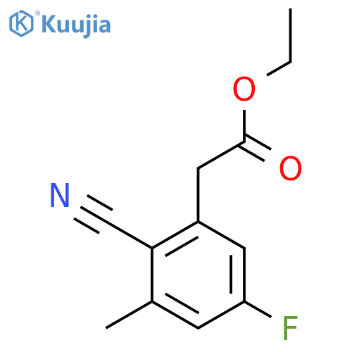 Ethyl 2-cyano-5-fluoro-3-methylphenylacetate structure