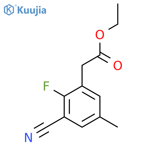 Ethyl 3-cyano-2-fluoro-5-methylphenylacetate structure