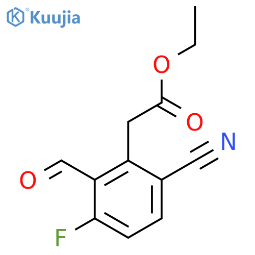 Ethyl 6-cyano-3-fluoro-2-formylphenylacetate structure