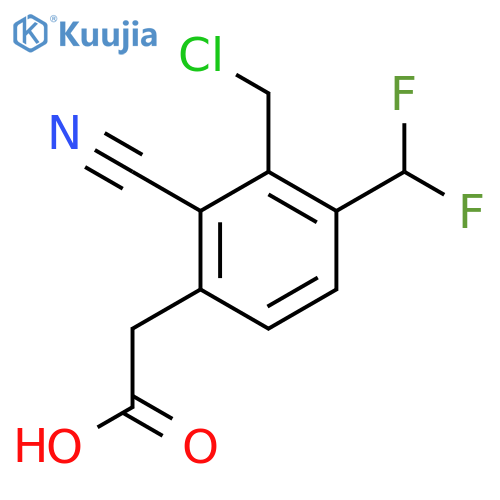 3-Chloromethyl-2-cyano-4-(difluoromethyl)phenylacetic acid structure