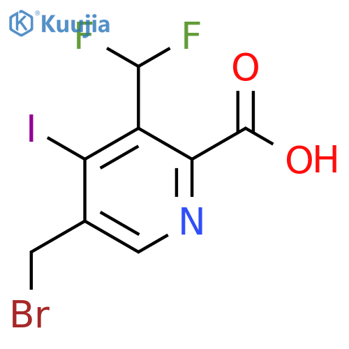 5-(Bromomethyl)-3-(difluoromethyl)-4-iodopyridine-2-carboxylic acid structure