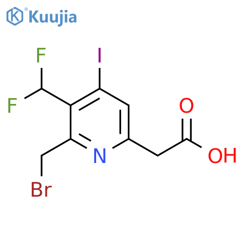 2-(Bromomethyl)-3-(difluoromethyl)-4-iodopyridine-6-acetic acid structure
