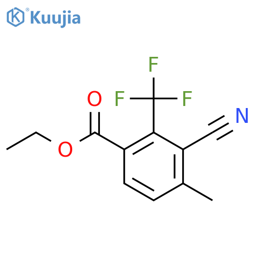 Ethyl 3-cyano-4-methyl-2-(trifluoromethyl)benzoate structure