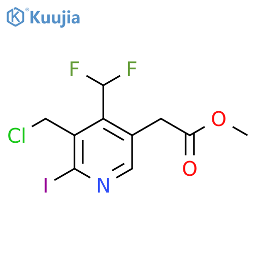 Methyl 3-(chloromethyl)-4-(difluoromethyl)-2-iodopyridine-5-acetate structure