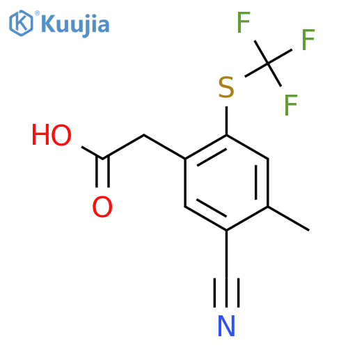 5-Cyano-4-methyl-2-(trifluoromethylthio)phenylacetic acid structure
