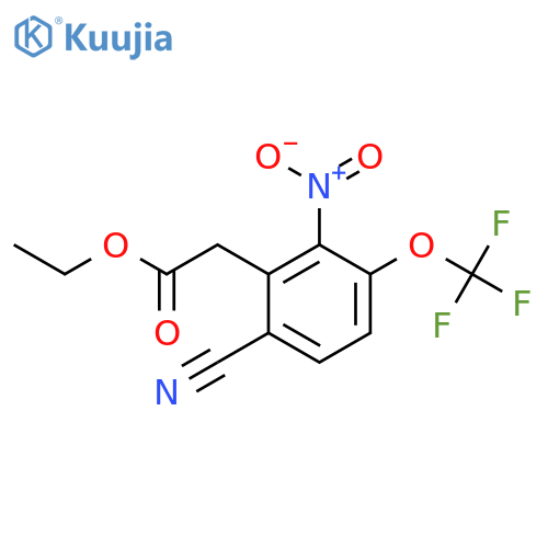 Ethyl 6-cyano-2-nitro-3-(trifluoromethoxy)phenylacetate structure