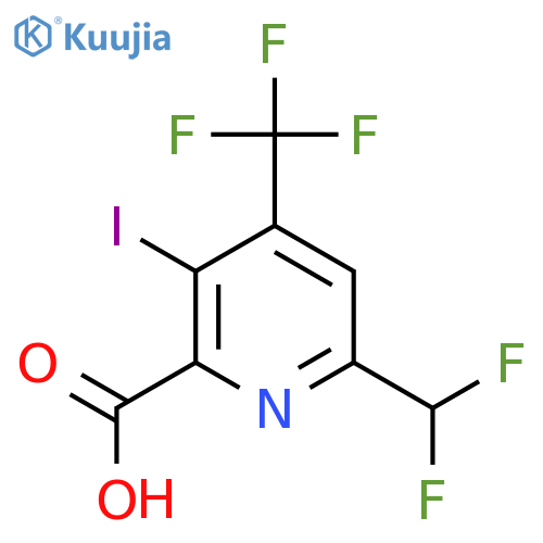 6-(Difluoromethyl)-3-iodo-4-(trifluoromethyl)pyridine-2-carboxylic acid structure
