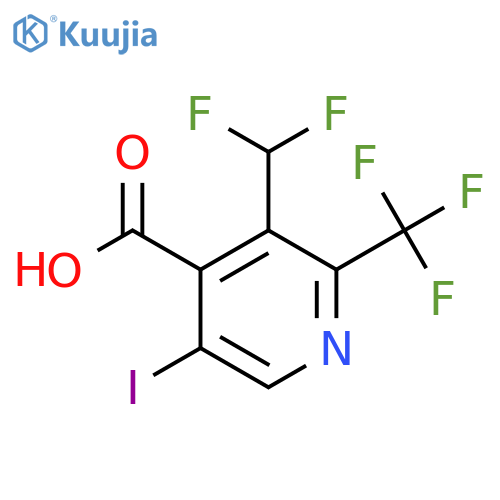 3-(Difluoromethyl)-5-iodo-2-(trifluoromethyl)pyridine-4-carboxylic acid structure