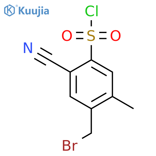 4-Bromomethyl-2-cyano-5-methylbenzenesulfonyl chloride structure