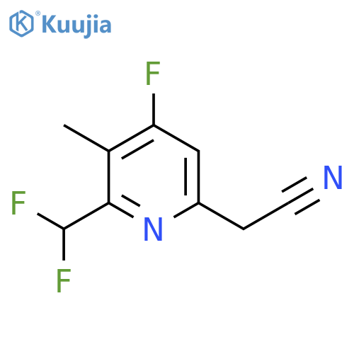 2-(Difluoromethyl)-4-fluoro-3-methylpyridine-6-acetonitrile structure