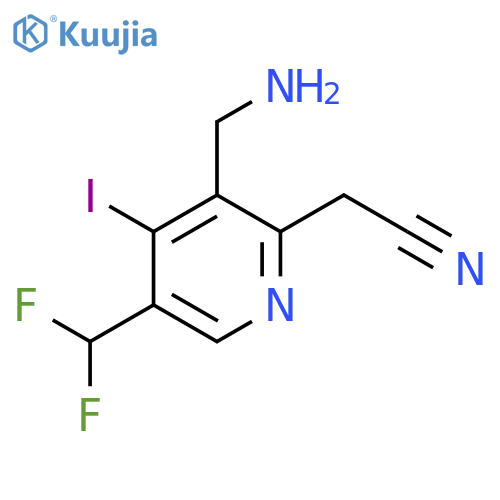 3-(Aminomethyl)-5-(difluoromethyl)-4-iodopyridine-2-acetonitrile structure