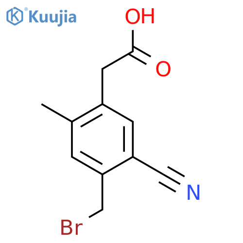 4-Bromomethyl-5-cyano-2-methylphenylacetic acid structure
