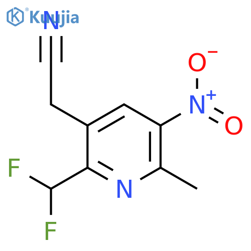 2-(Difluoromethyl)-6-methyl-5-nitropyridine-3-acetonitrile structure