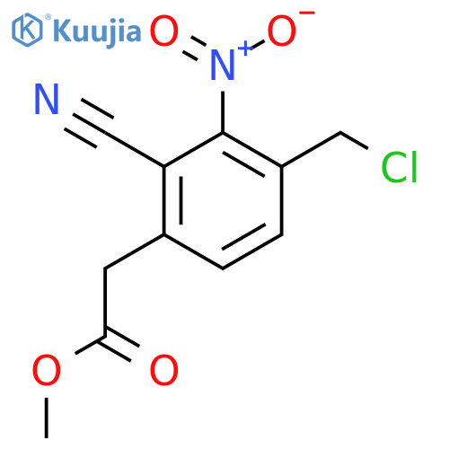 Methyl 4-chloromethyl-2-cyano-3-nitrophenylacetate structure