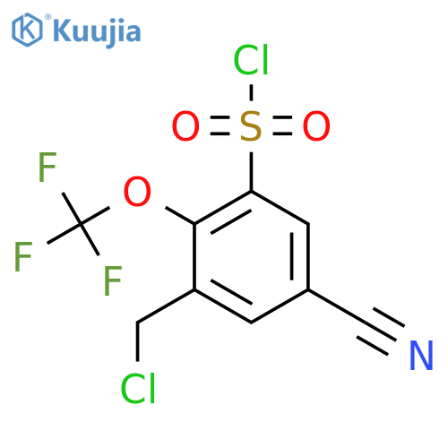 3-Chloromethyl-5-cyano-2-(trifluoromethoxy)benzenesulfonyl chloride structure