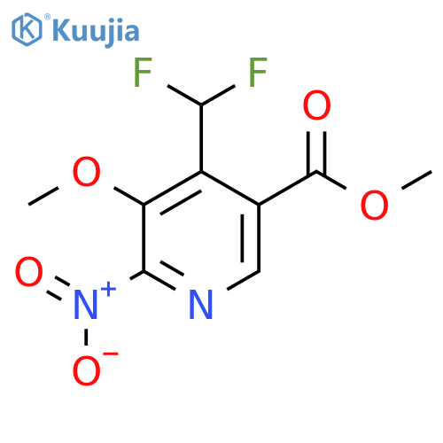 Methyl 4-(difluoromethyl)-3-methoxy-2-nitropyridine-5-carboxylate structure