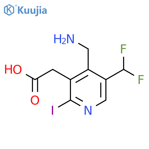 4-(Aminomethyl)-5-(difluoromethyl)-2-iodopyridine-3-acetic acid structure
