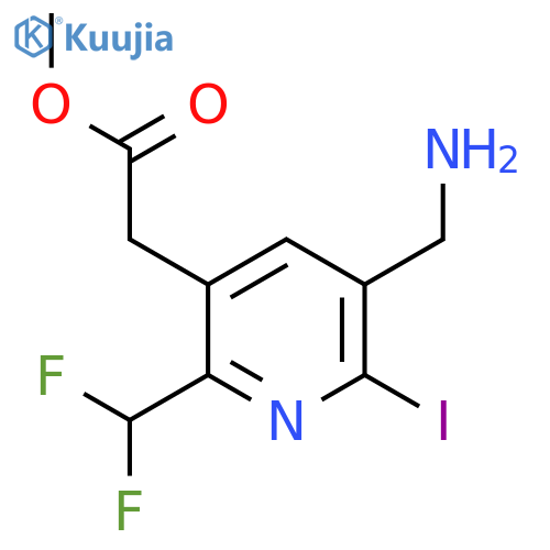 Methyl 3-(aminomethyl)-6-(difluoromethyl)-2-iodopyridine-5-acetate structure
