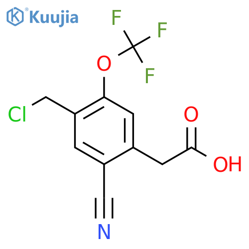 4-Chloromethyl-2-cyano-5-(trifluoromethoxy)phenylacetic acid structure