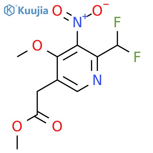 Methyl 2-(difluoromethyl)-4-methoxy-3-nitropyridine-5-acetate structure