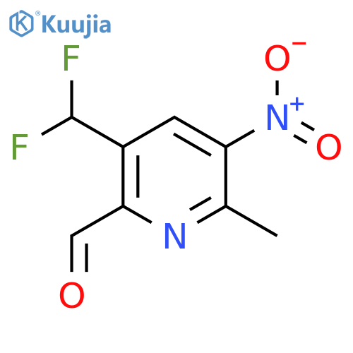 5-(Difluoromethyl)-2-methyl-3-nitropyridine-6-carboxaldehyde structure