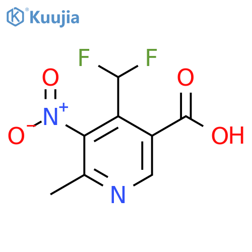 4-(Difluoromethyl)-2-methyl-3-nitropyridine-5-carboxylic acid structure