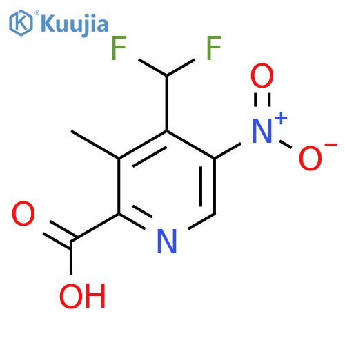 4-(Difluoromethyl)-3-methyl-5-nitropyridine-2-carboxylic acid structure