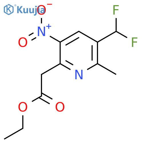 Ethyl 3-(difluoromethyl)-2-methyl-5-nitropyridine-6-acetate structure