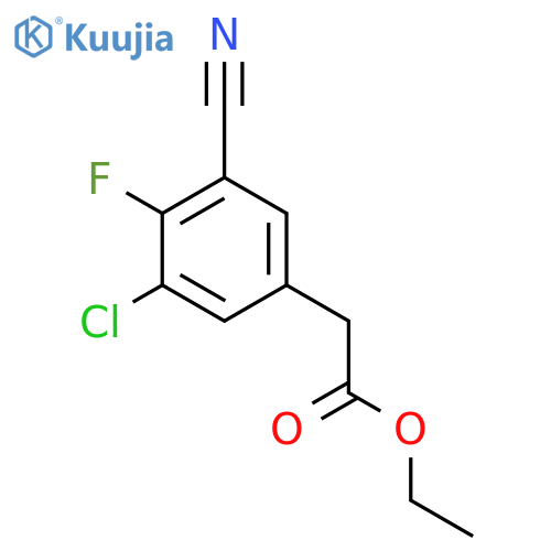 Ethyl 3-chloro-5-cyano-4-fluorophenylacetate structure