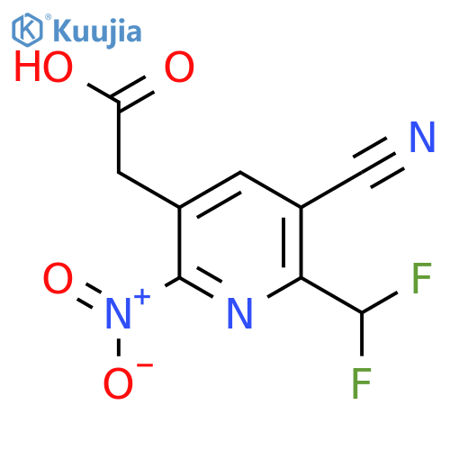 3-Cyano-2-(difluoromethyl)-6-nitropyridine-5-acetic acid structure