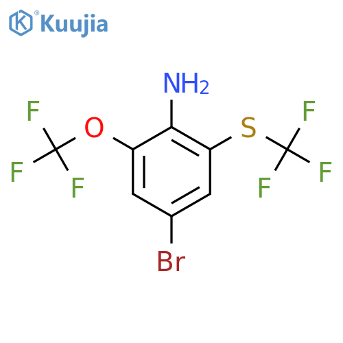4-Bromo-2-trifluoromethoxy-6-(trifluoromethylthio)aniline structure