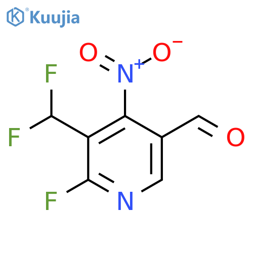 3-(Difluoromethyl)-2-fluoro-4-nitropyridine-5-carboxaldehyde structure