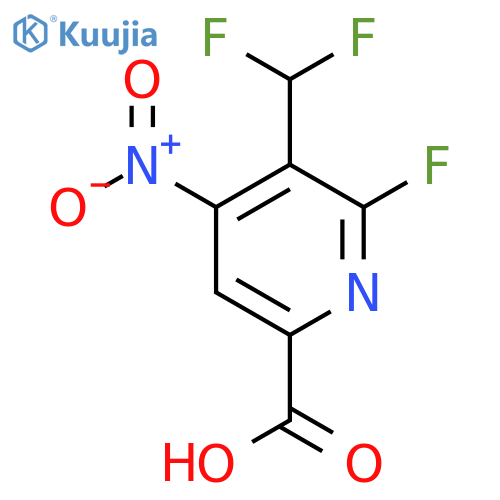3-(Difluoromethyl)-2-fluoro-4-nitropyridine-6-carboxylic acid structure