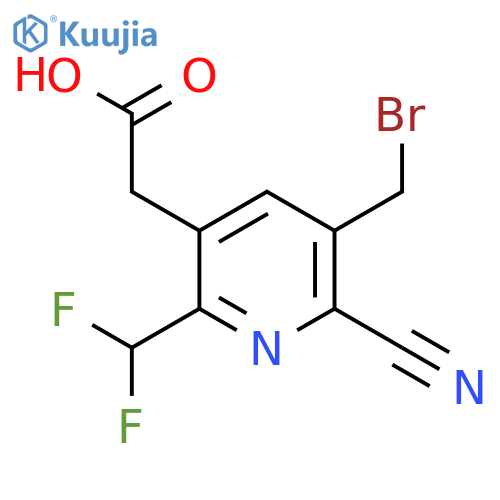 3-(Bromomethyl)-2-cyano-6-(difluoromethyl)pyridine-5-acetic acid structure