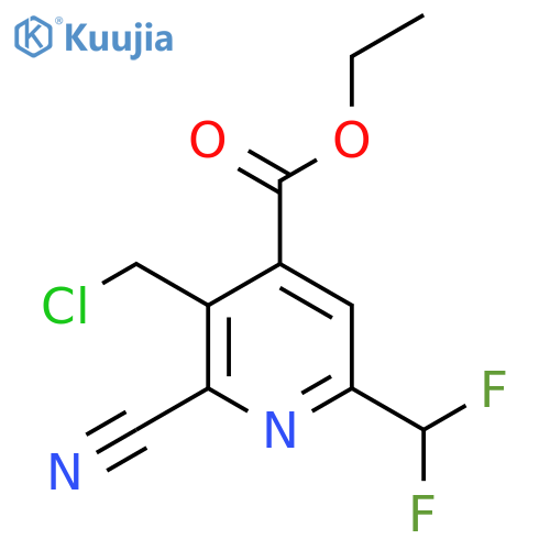 Ethyl 3-(chloromethyl)-2-cyano-6-(difluoromethyl)pyridine-4-carboxylate structure