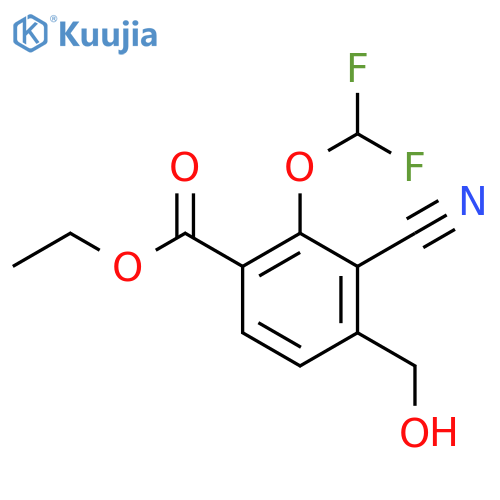 Ethyl 3-cyano-2-difluoromethoxy-4-(hydroxymethyl)benzoate structure