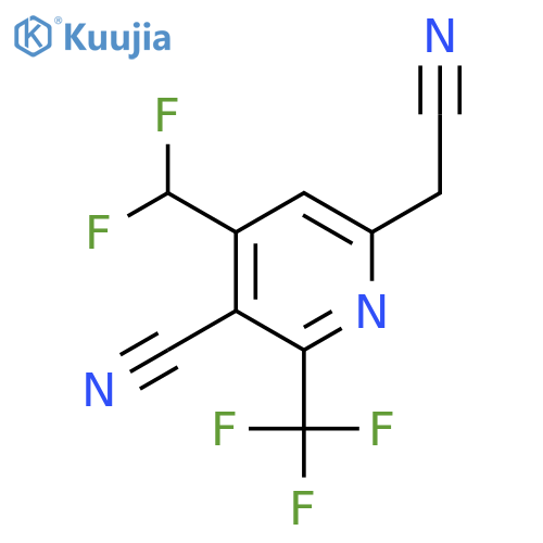 3-Cyano-4-(difluoromethyl)-2-(trifluoromethyl)pyridine-6-acetonitrile structure