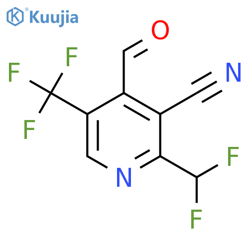 3-Cyano-2-(difluoromethyl)-5-(trifluoromethyl)pyridine-4-carboxaldehyde structure