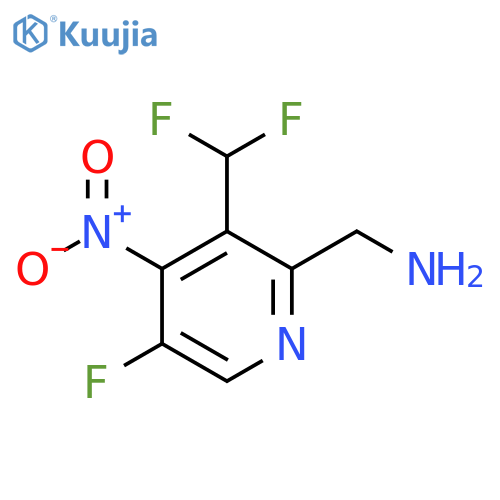 2-(Aminomethyl)-3-(difluoromethyl)-5-fluoro-4-nitropyridine structure