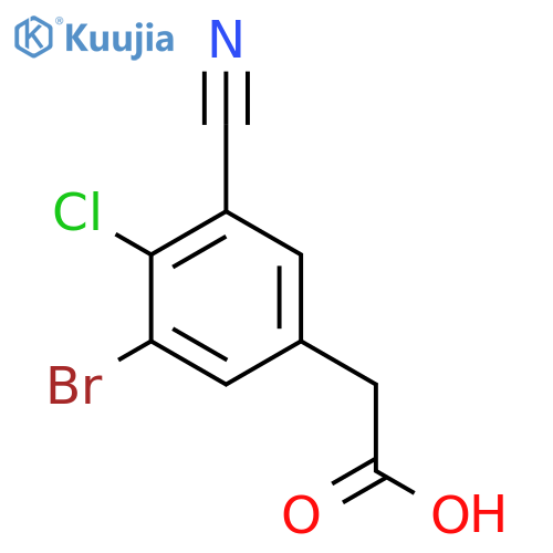 3-Bromo-4-chloro-5-cyanophenylacetic acid structure