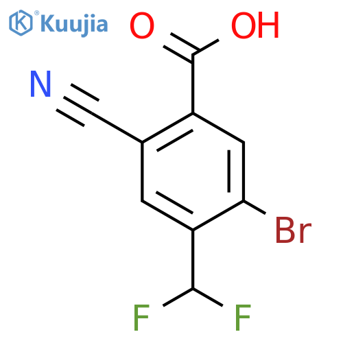 5-Bromo-2-cyano-4-(difluoromethyl)benzoic acid structure