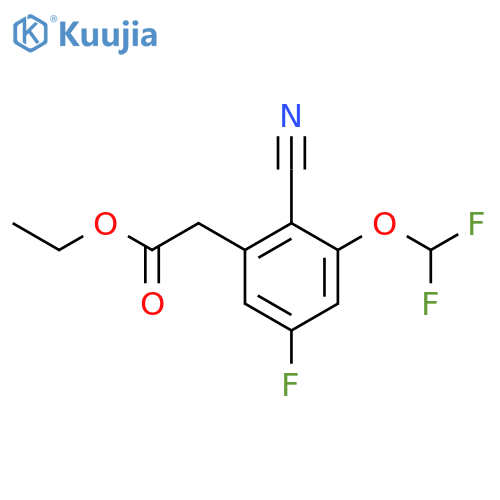 Ethyl 2-cyano-3-difluoromethoxy-5-fluorophenylacetate structure