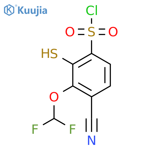 4-Cyano-3-difluoromethoxy-2-mercaptobenzenesulfonyl chloride structure