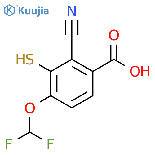 2-Cyano-4-difluoromethoxy-3-mercaptobenzoic acid structure