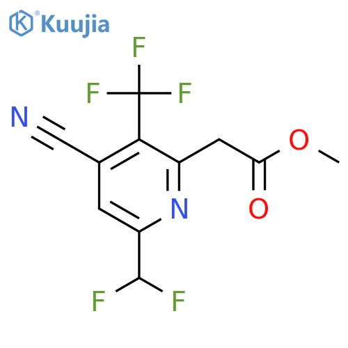 Methyl 4-cyano-6-(difluoromethyl)-3-(trifluoromethyl)pyridine-2-acetate structure